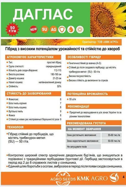 Насіння соняшнику гібрид ДАГЛАС під гранстар, Україна 23535949671 фото
